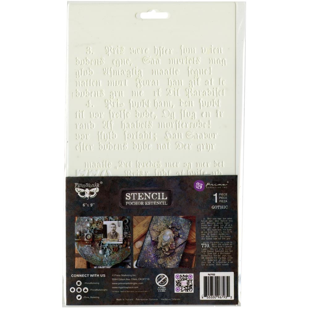 Prima Marketing Gothic ReDesign 6 x 9 Stencil 967932 in pack