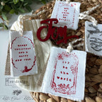 Prima Marketing Here Comes Santa ReDesign Clear Stamps 673826 Gift Tags