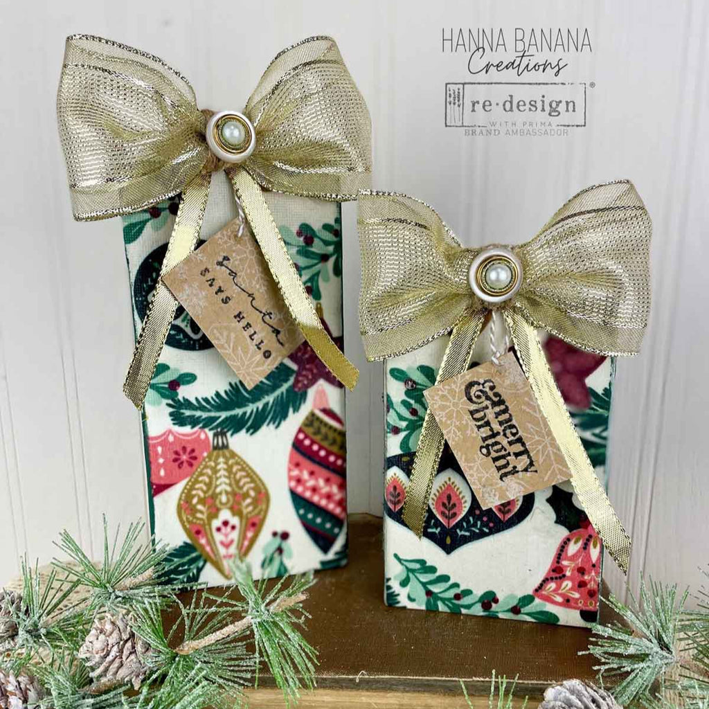Prima Marketing Here Comes Santa ReDesign Clear Stamps 673826 Holiday Gift Tags