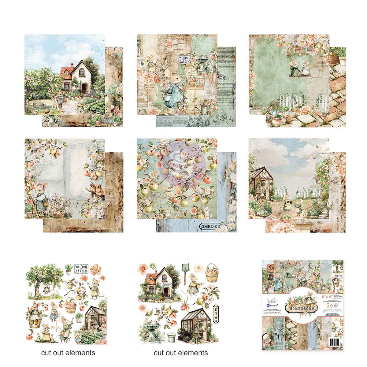 Prima Marketing Homegrown 6 x 6 Paper Pad 683399 Storybook Images