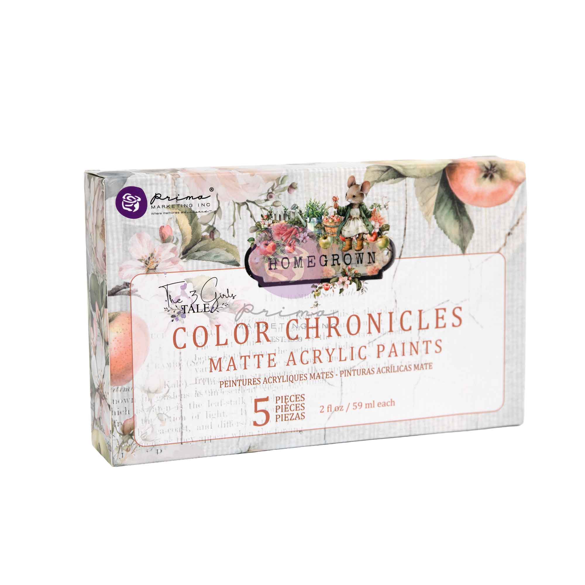 Prima Marketing Homegrown Color Chronicles Matte Acrylic Paints 683610 Packaging Angled View