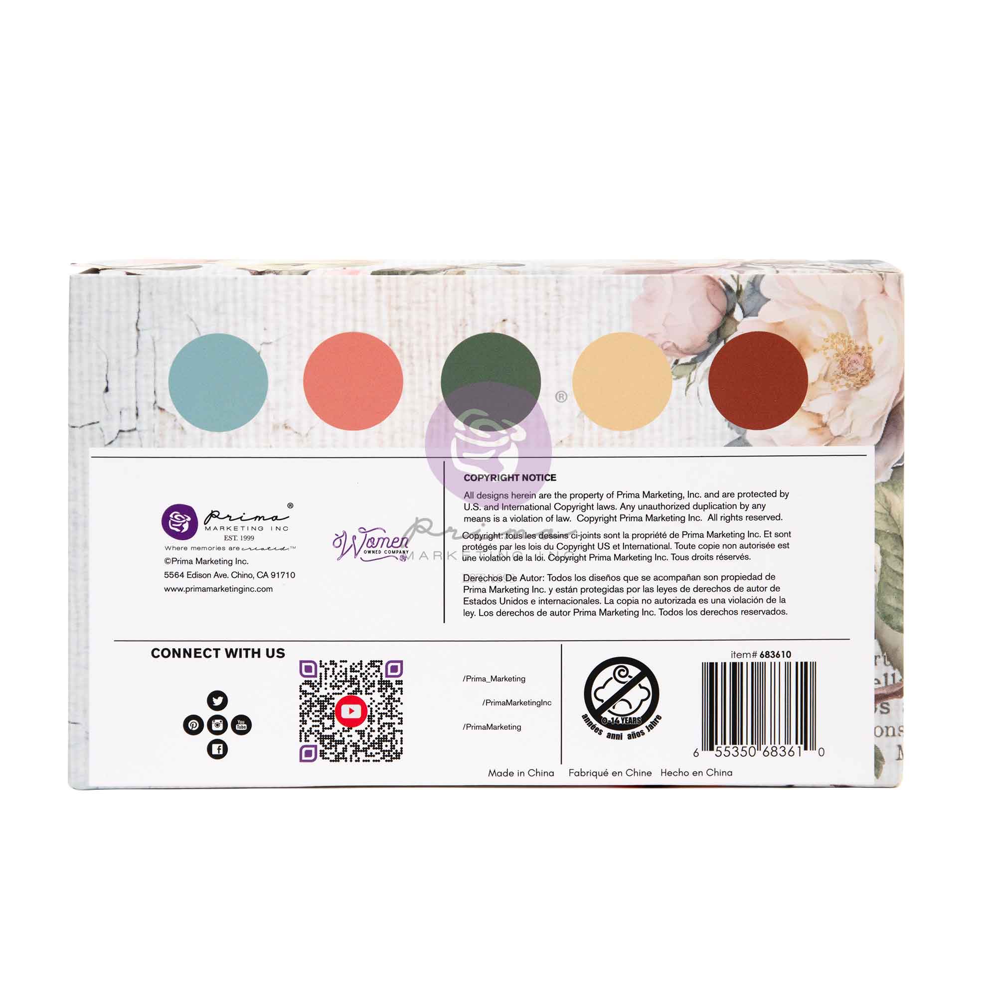 Prima Marketing Homegrown Color Chronicles Matte Acrylic Paints 683610 Packaging Rear View