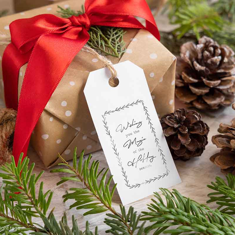 Prima Marketing Merry and Bright Tags ReDesign Clear Stamps 670344 Gift Tag