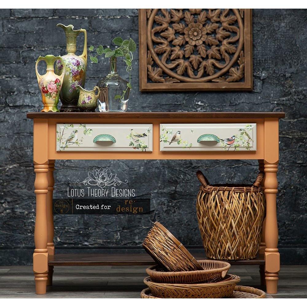 Prima Marketing Nestled Whispers ReDesign Small Transfers 674595 Bird Drawer Design