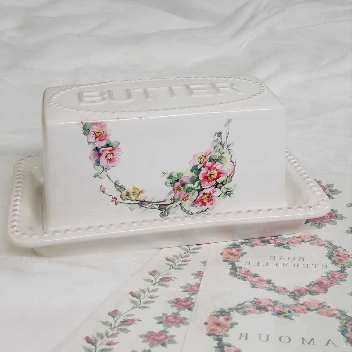 Prima Marketing Nostalgic Blooms ReDesign H2O Transfers 678241 Butter Tray Florals