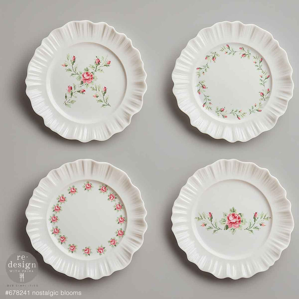 Prima Marketing Nostalgic Blooms ReDesign H2O Transfers 678241 Plate Florals
