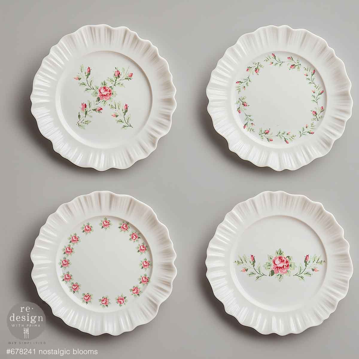 Prima Marketing Nostalgic Blooms ReDesign H2O Transfers 678241 Plate Florals