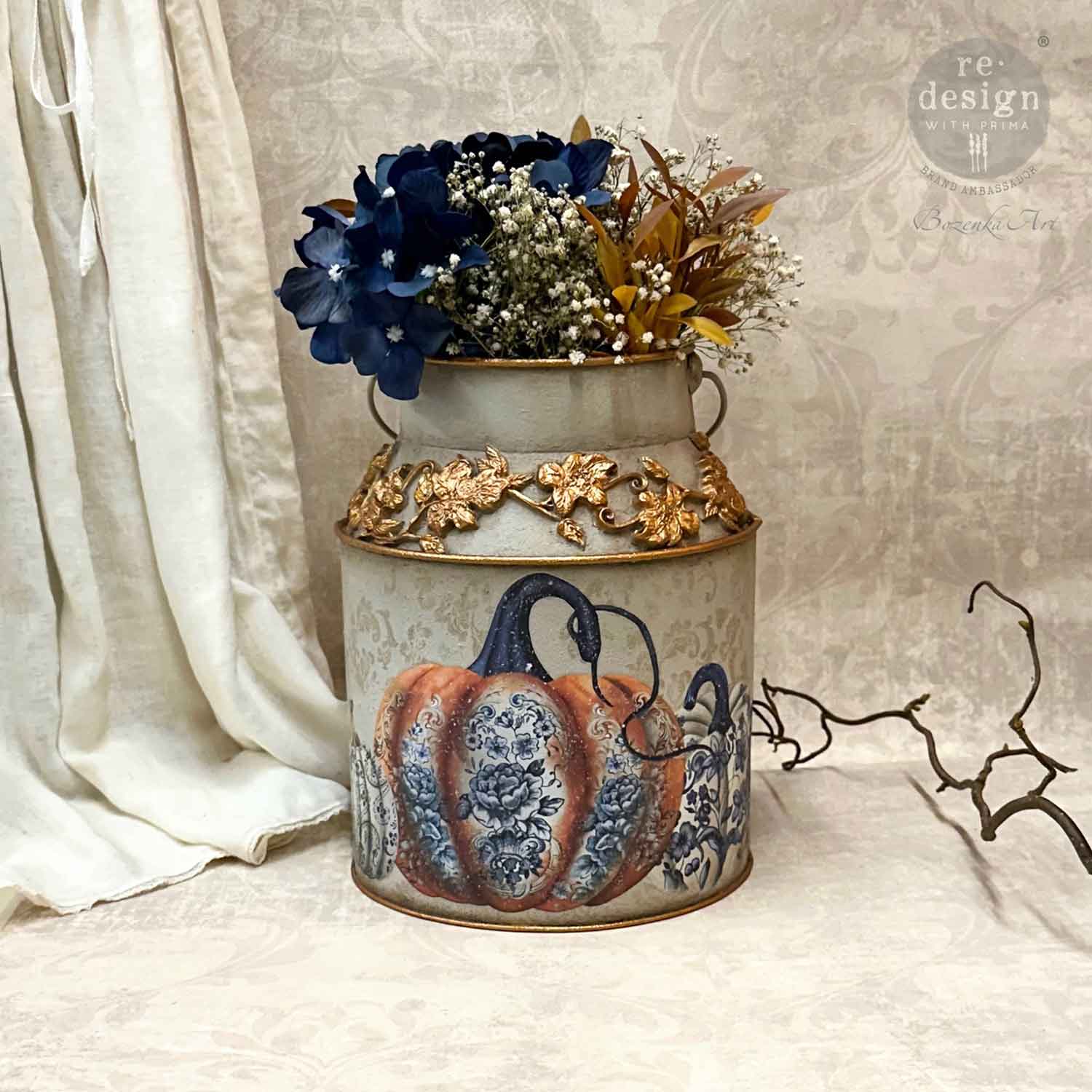 Prima Marketing Pumpkin Patch Galore ReDesign Small Transfers 672164 Autumn Home Decor Jug