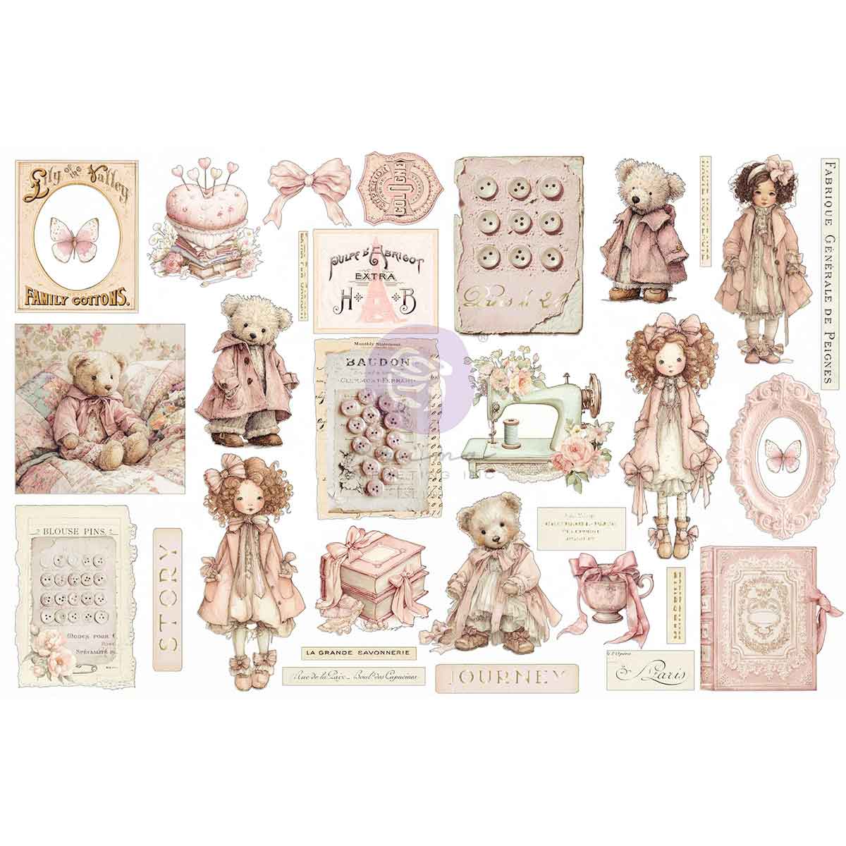 Prima Marketing Quilted Memories Buttons And Keepsakes Ephemera 982409