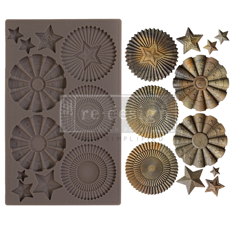 Prima Marketing Red, White, And Blue ReDesign Mould 671693 example pieces
