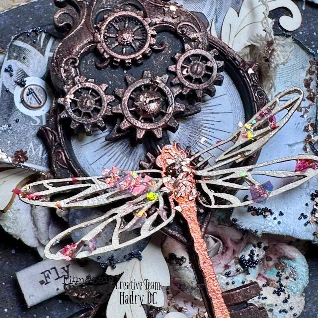 Prima Marketing Steampunk Art Ingredients Metal Flakes 968861 Steampunk Fly Layout | color-code:ALT02