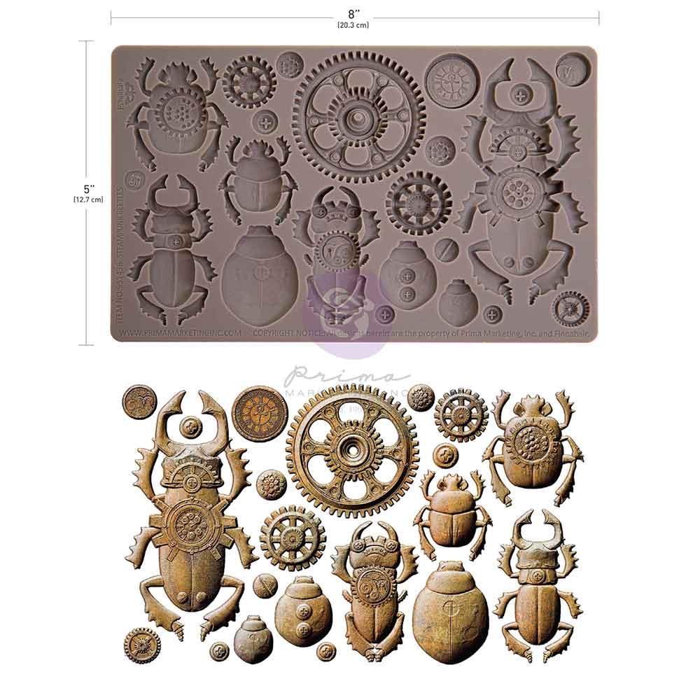 Prima Marketing Steampunk Beetles Finnabair Mould 951436 Detailed Image