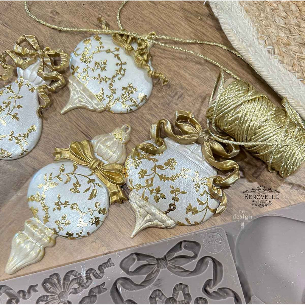 Prima Marketing Timeless Ties ReDesign Decor Mould 679125 Gold Ornaments