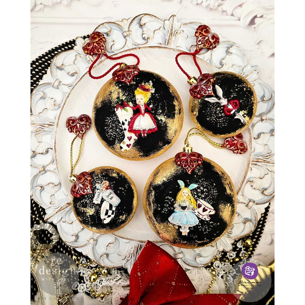 Prima Marketing Whimsical Holiday Dreams ReDesign Decor Mould 678739 Alice In Wonderland Ornaments