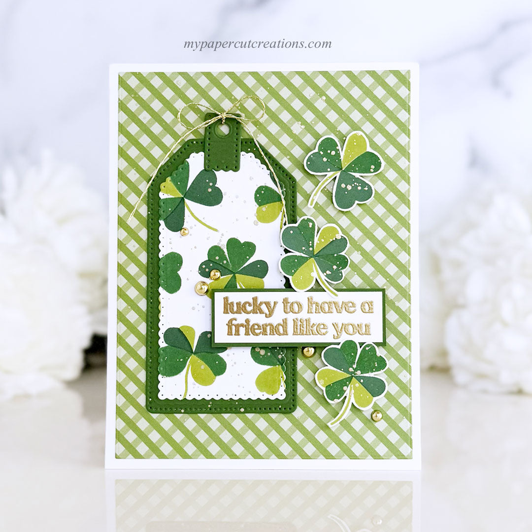 Simon Says Stamp Printmaking Clovers Wafer Dies 1572mdc Beautiful Moments St. Patrick's Day Card | color-code:ALT02