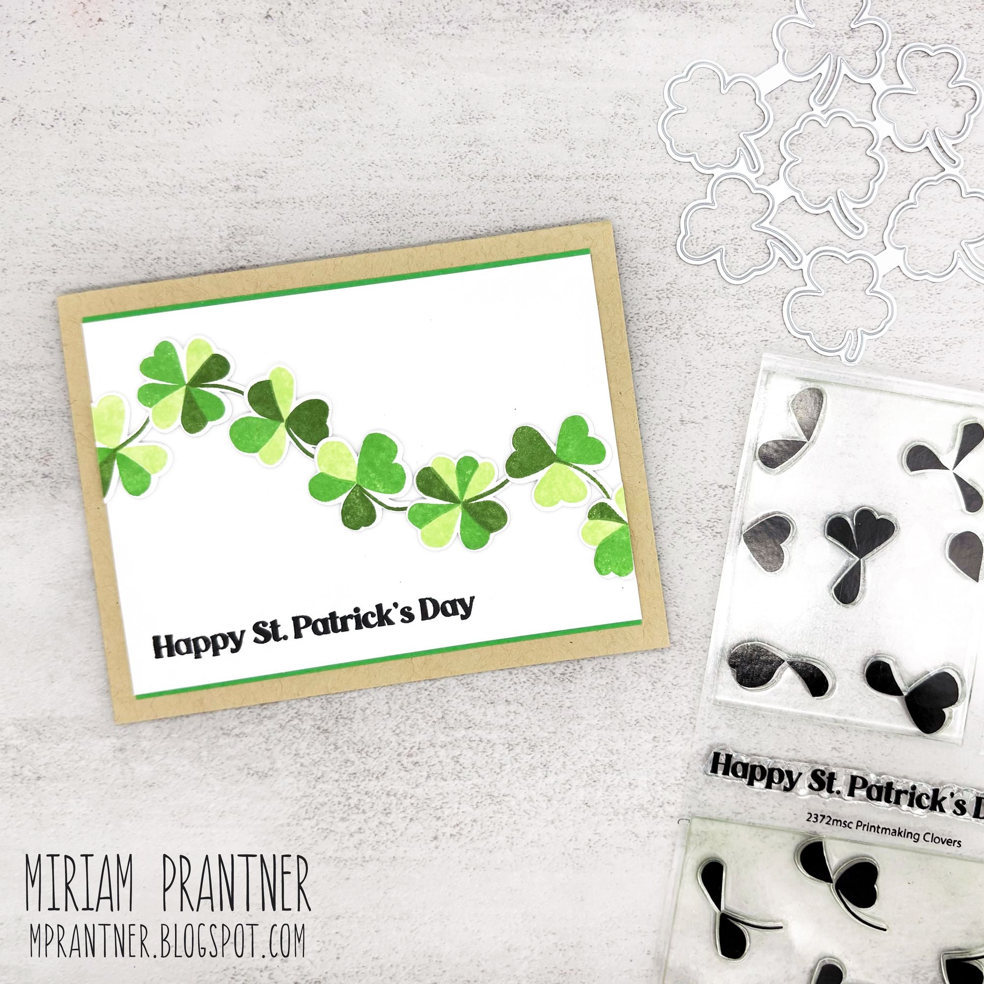 Simon Says Stamp Printmaking Clovers Wafer Dies 1572mdc Beautiful Moments St. Patrick's Day Card