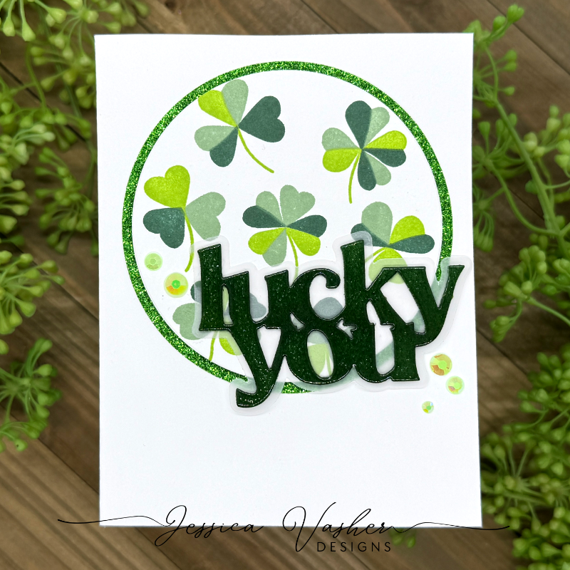Simon Says Clear Stamps Printmaking Clovers 2372msc Beautiful Moments St. Patrick's Day Card