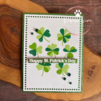 Simon Says Stamps and Dies Printmaking Clovers set1173pc Beautiful Moments St. Patrick's Day Card