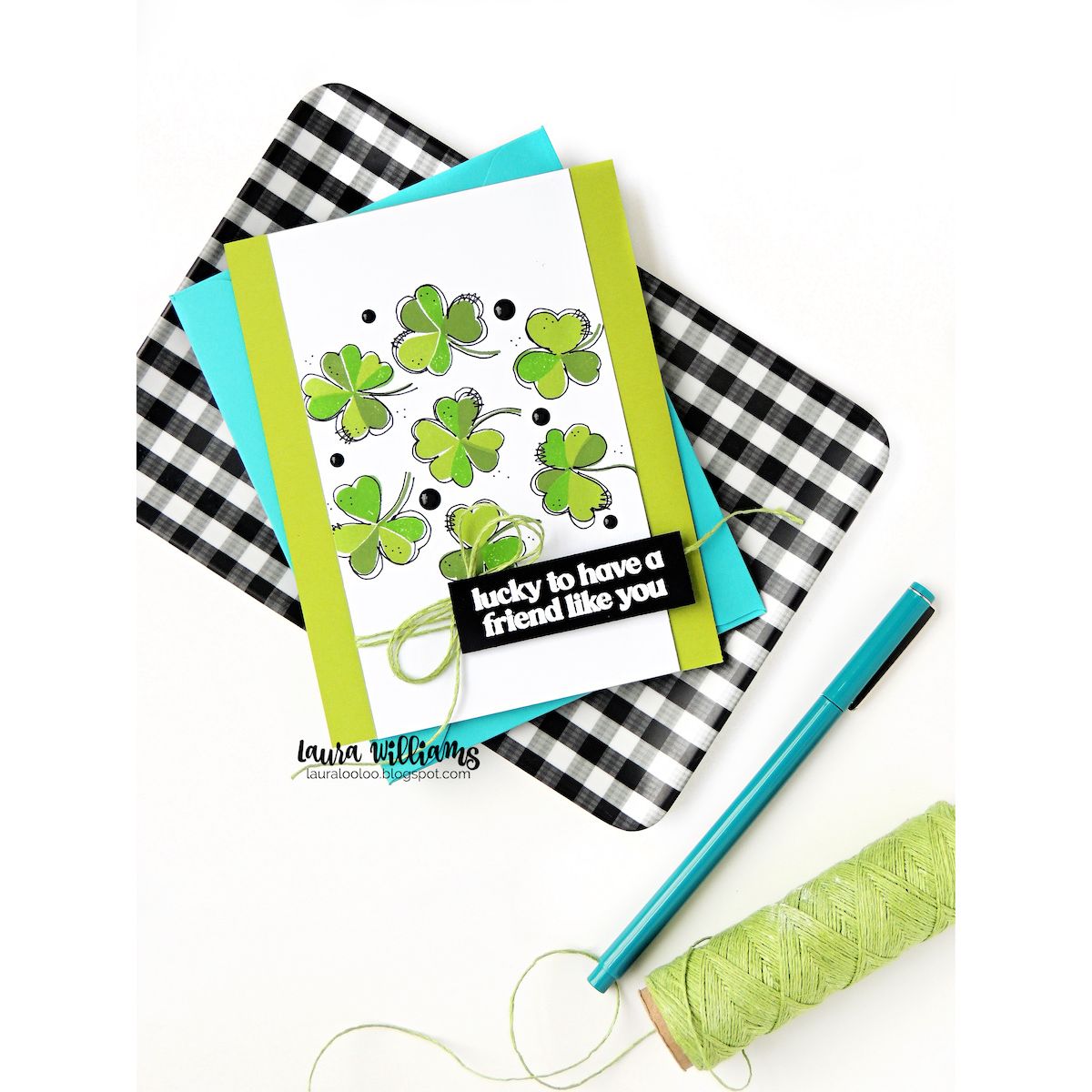 Simon Says Clear Stamps Printmaking Clovers 2372msc Beautiful Moments St. Patrick's Day Card