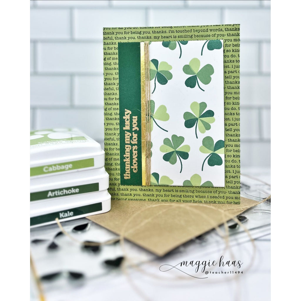 Simon Says Clear Stamps Printmaking Clovers 2372msc Beautiful Moments St. Patrick's Day Card