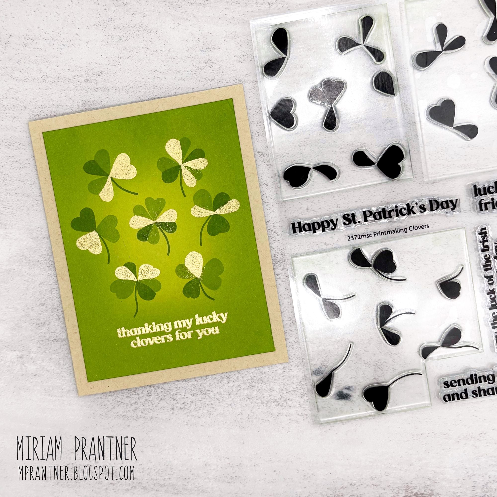 Simon Says Stamps and Dies Printmaking Clovers set1173pc Beautiful Moments St. Patrick's Day Card | color-code:ALT07