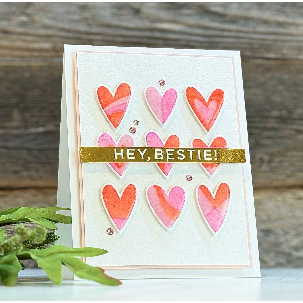 Simon Says Stamps And Dies Printmaking Hearts Friend Card