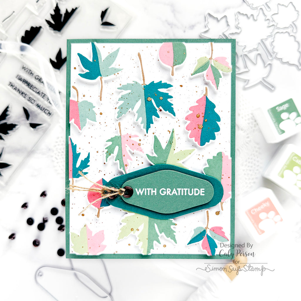 Simon Says Stamp Printmaking Leaves Wafer Dies 1411mdc Sugar and Spice Gratitude Card | color-code:ALT02