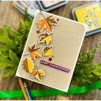 Simon Says Stamp Printmaking Leaves Wafer Dies 1411mdc Sugar and Spice Thanksgiving Card