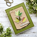 Simon Says Stamps and Dies Printmaking Leaves set1082pl Sugar and Spice Gratitude Card