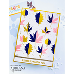 Simon Says Clear Stamps Printmaking Leaves 2281msc Sugar and Spice Friend Card