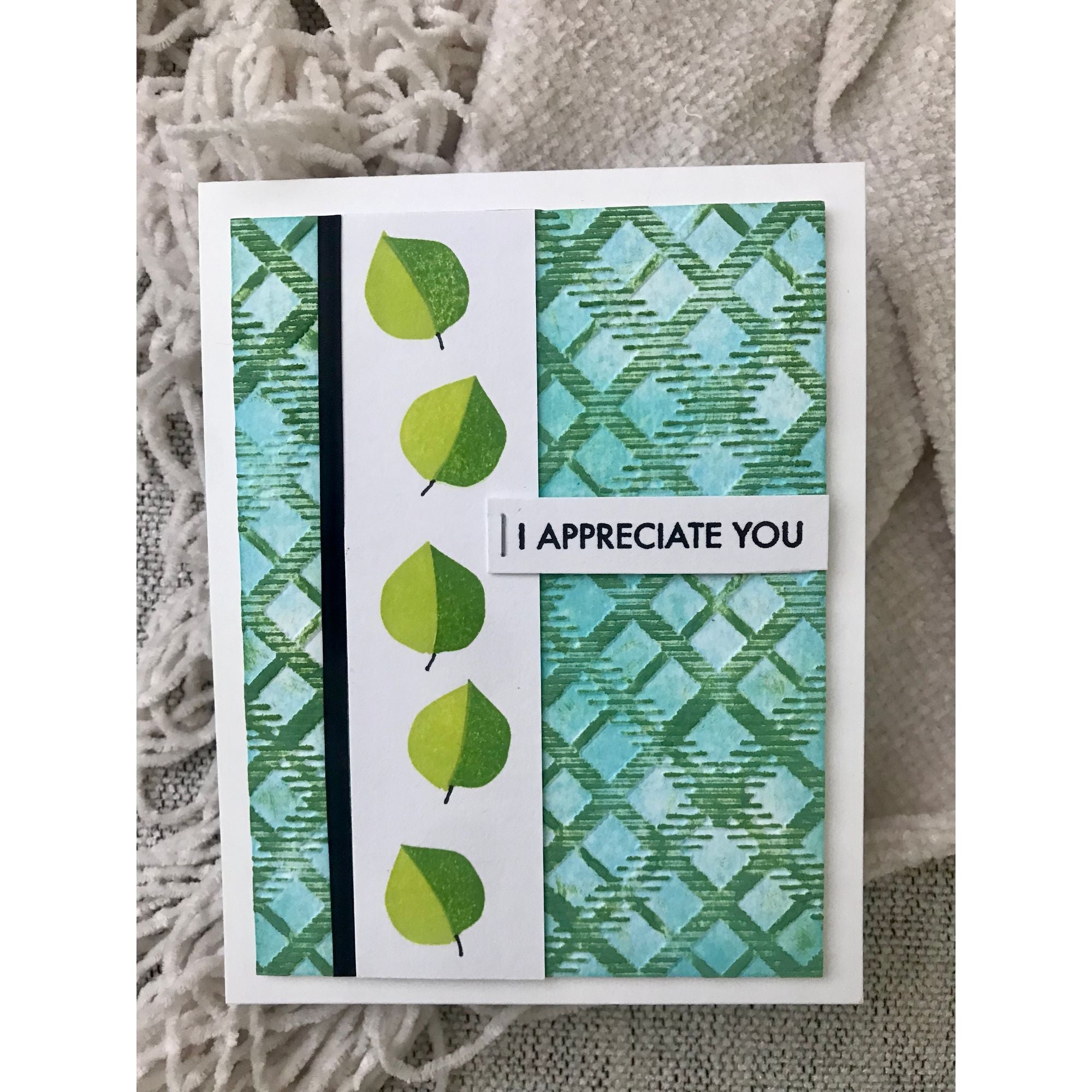 Simon Says Clear Stamps Printmaking Leaves 2281msc Sugar and Spice Thanks Card