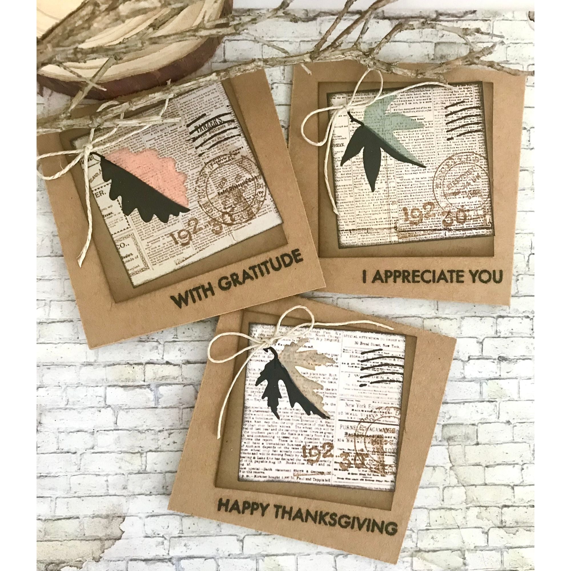 Simon Says Stamps and Dies Printmaking Leaves set1082pl Sugar and Spice Fall Leaf Cards
