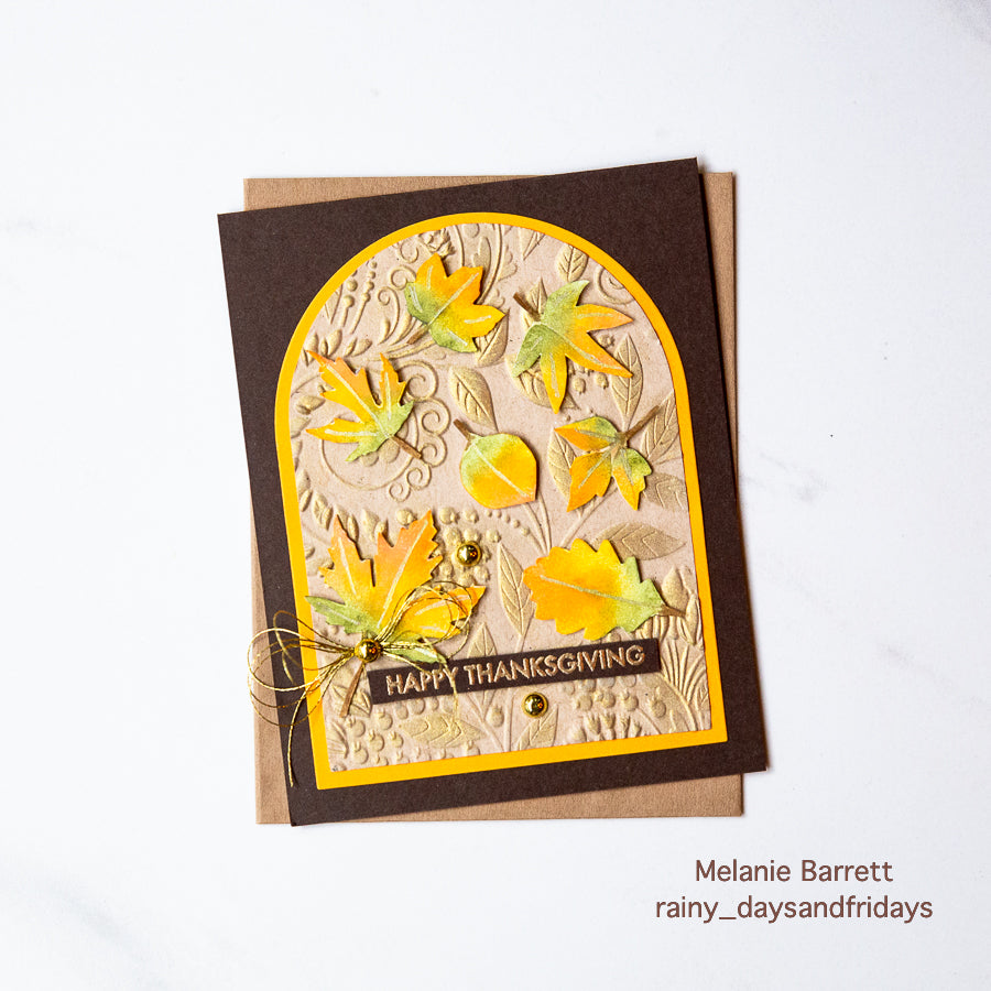 Simon Says Stamps and Dies Printmaking Leaves set1082pl Sugar and Spice Thanksgiving Card