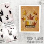 Simon Says Clear Stamps Printmaking Leaves 2281msc Sugar and Spice Gratitude Card