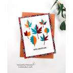 Simon Says Stamps and Dies Printmaking Leaves set1082pl Sugar and Spice Gratitude Card