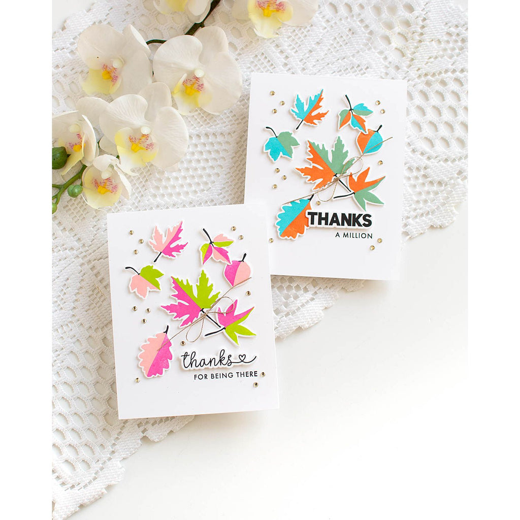 Simon Says Stamp Printmaking Leaves Wafer Dies 1411mdc Sugar and Spice and Thanks Cards | color-code:ALT03