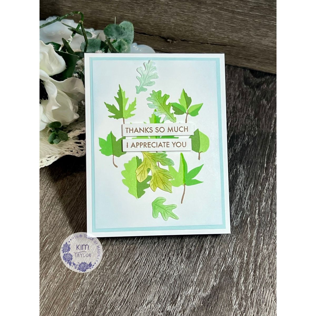 Simon Says Clear Stamps Printmaking Leaves 2281msc Sugar and Spice Thanks Card