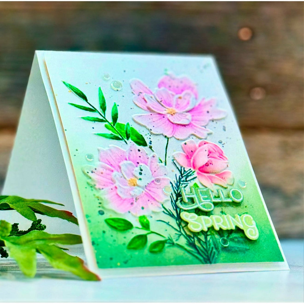 Simon Says Stamp Embossing Folder and Cutting Dies Pristine Blooms sfd423 Favorite Things Spring Card