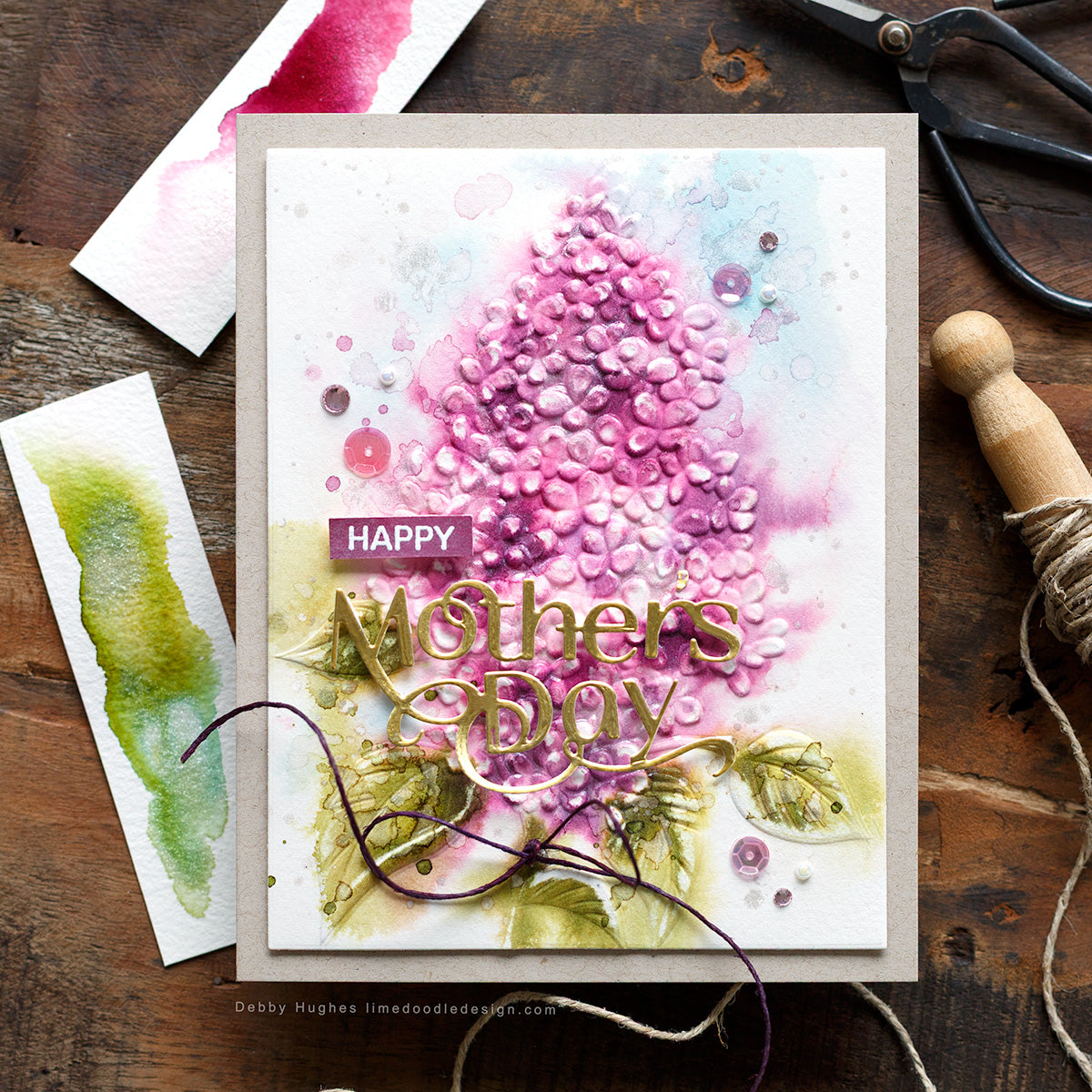 Simon Says Stamp Embossing Folder Pristine Lilac sf474 You Are My Favorite Mother's Day Card | color-code:ALT01