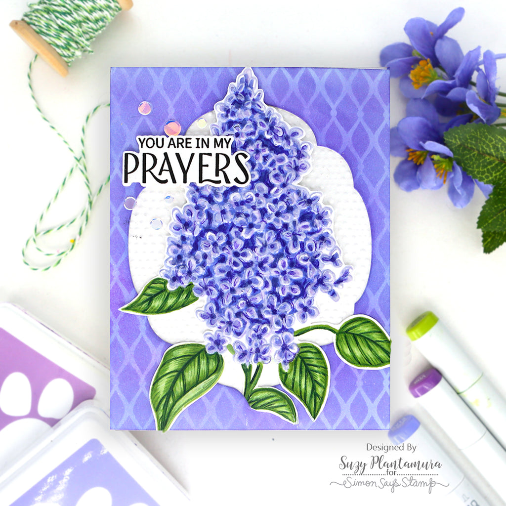 Simon Says Stamp Embossing Folder Pristine Lilac sf474 You Are My Favorite Prayers Card | color-code:ALT03