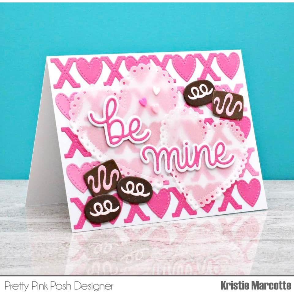 Pretty Pink Posh XOXO Heart Border Die be mine