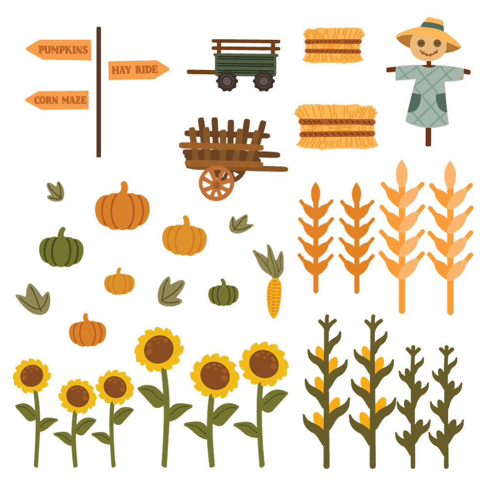 Honey Bee Farmhouse Fields Pumpkin Patch Add-On Dies hbds-ffppao