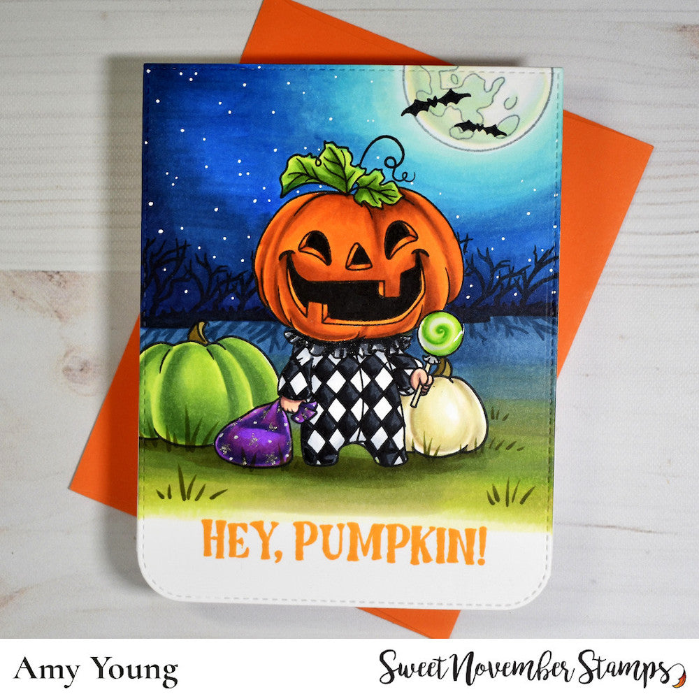 Sweet November Stamps Pumpkin Head Clear Stamp Set snsphhw23 Checkered