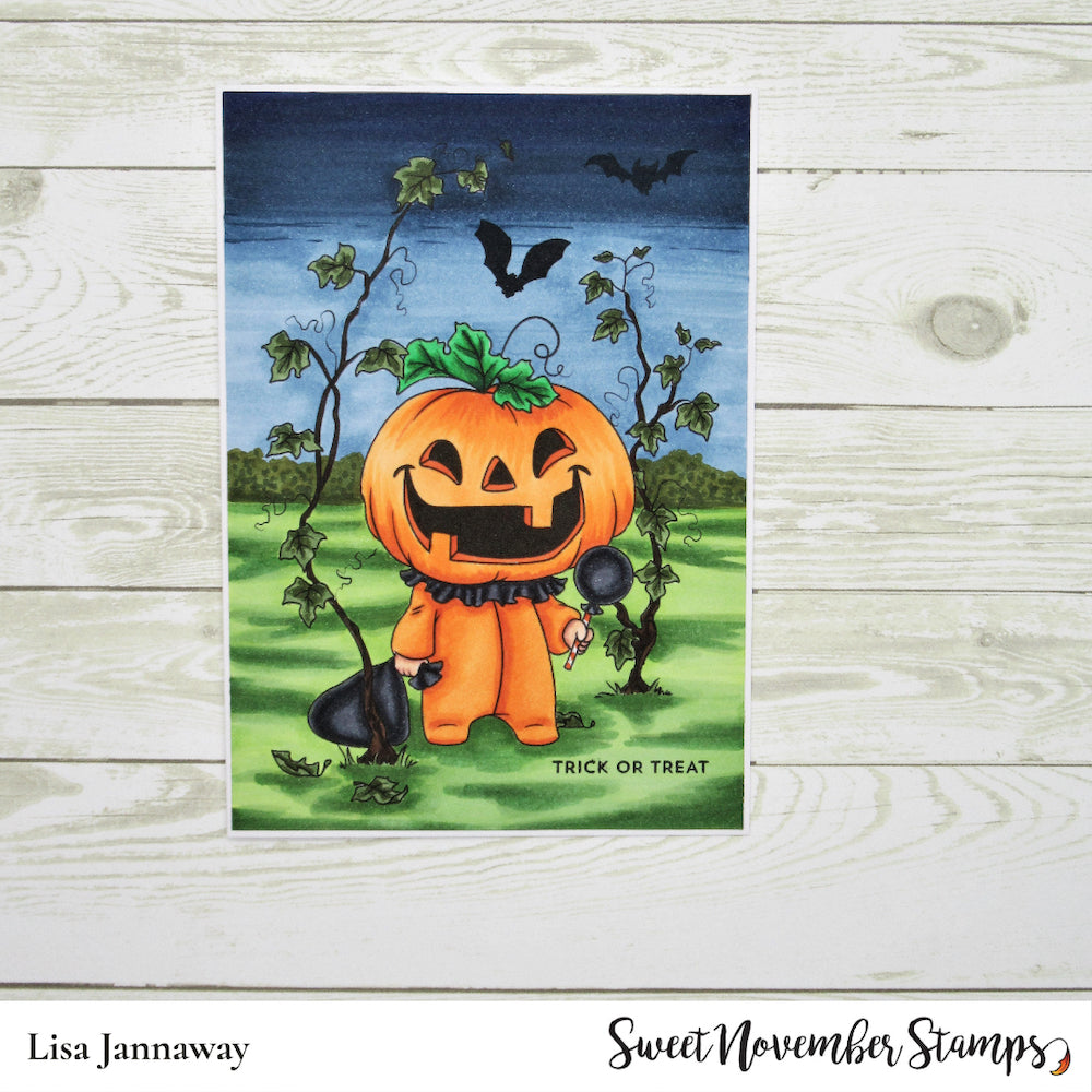 Sweet November Stamps Pumpkin Head Clear Stamp Set snsphhw23 bats