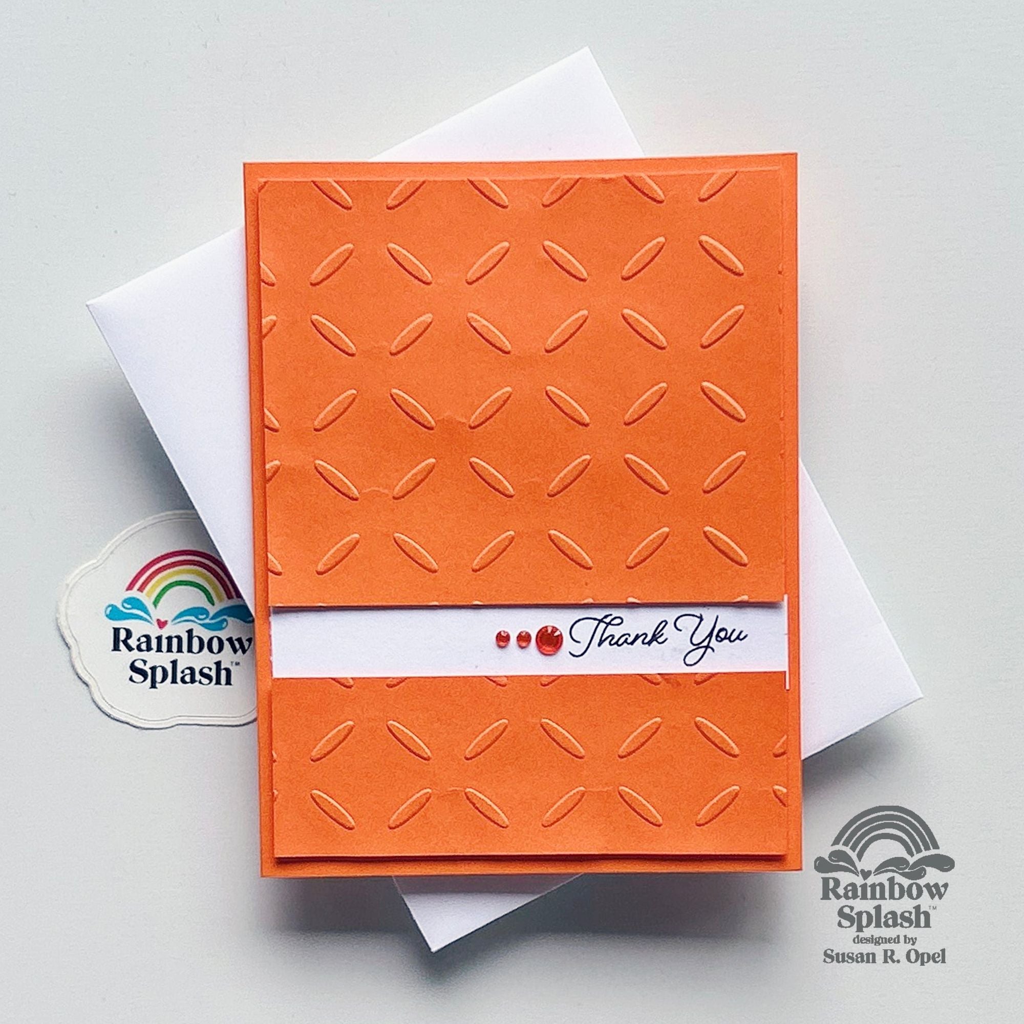Rainbow Splash Cardstock Pumpkin rsc5 Thank You Card | color-code:ALT01