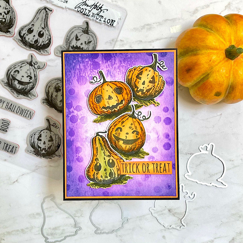 Tim Holtz Pumpkinhead Stamps with Simon Says Stamp Dies Bundle setph25 Halloween Card | color-code:ALT07