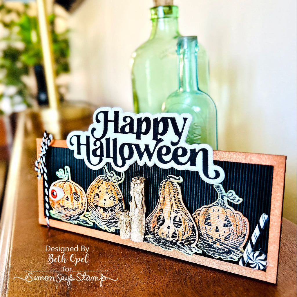 Tim Holtz Pumpkinhead Stamps with Simon Says Stamp Dies Bundle setph25 Halloween Decor