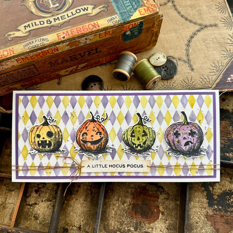 Tim Holtz Pumpkinhead Stamps with Simon Says Stamp Dies Bundle setph25 Halloween Card | color-code:ALT05