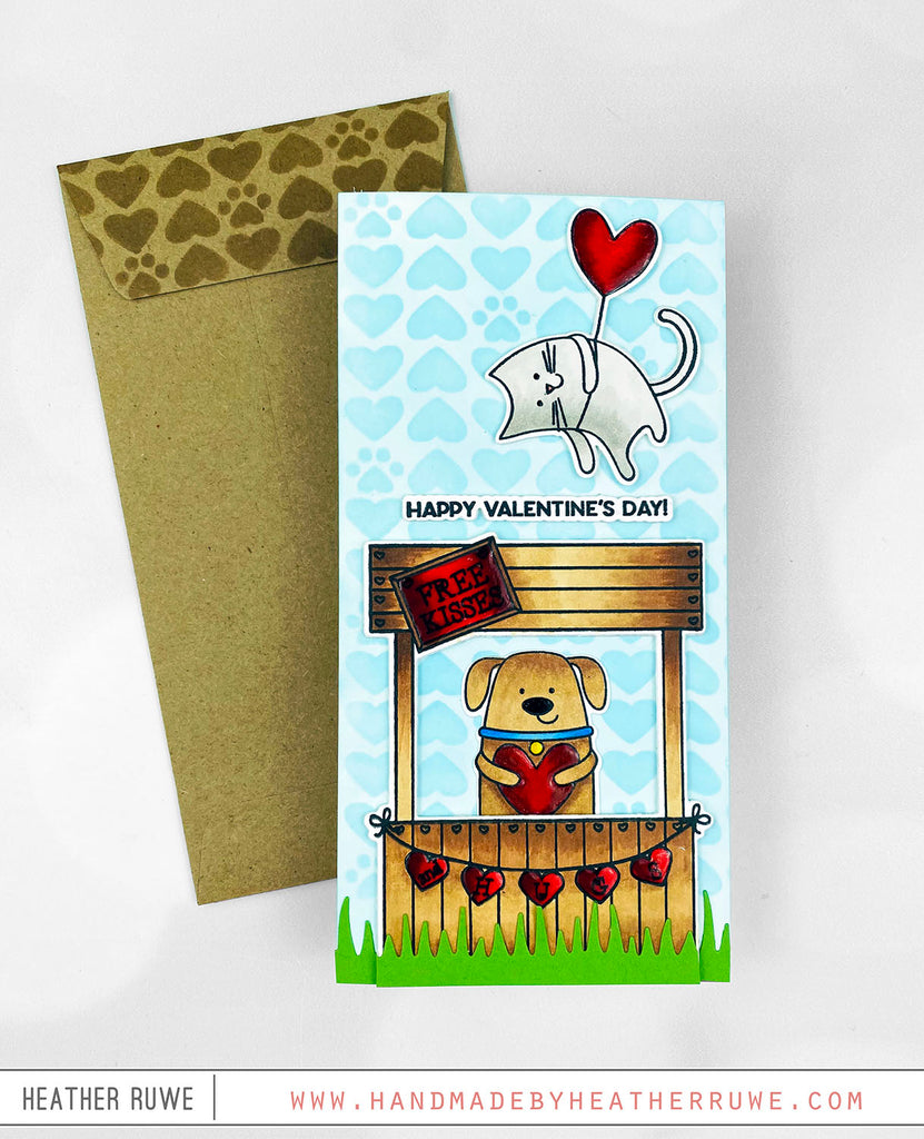 Simon Says Stamp Stencil Puppy Love 1011st Smitten Valentine's Day Card | color-code:ALT02