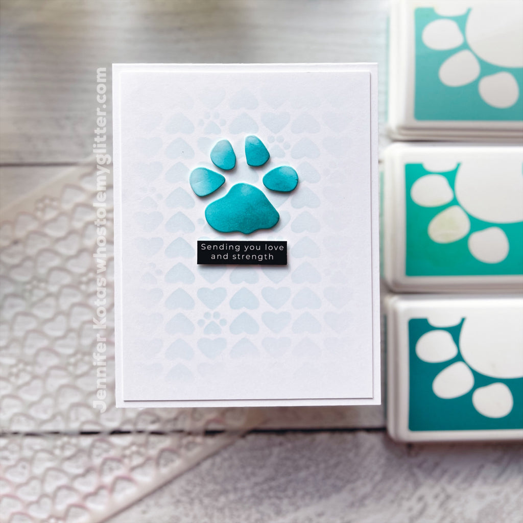 Simon Says Stamp Stencil Puppy Love 1011st Smitten Pet Sympathy Card